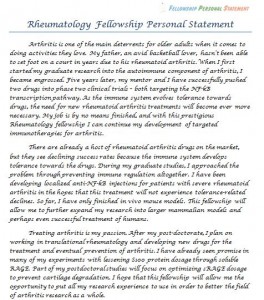 Cardiology fellowship personal statement