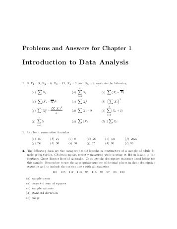 Data analysis problems