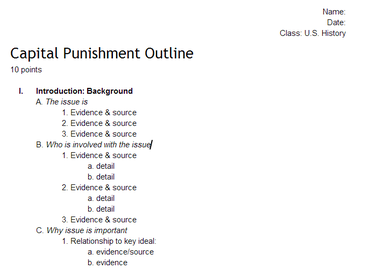 Death penalty essay outline